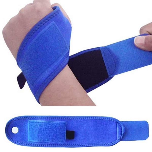 

polyester wrist guard band brace support gym strap magnetic carpal tunnel sprains strain protection sports safety, Black;red