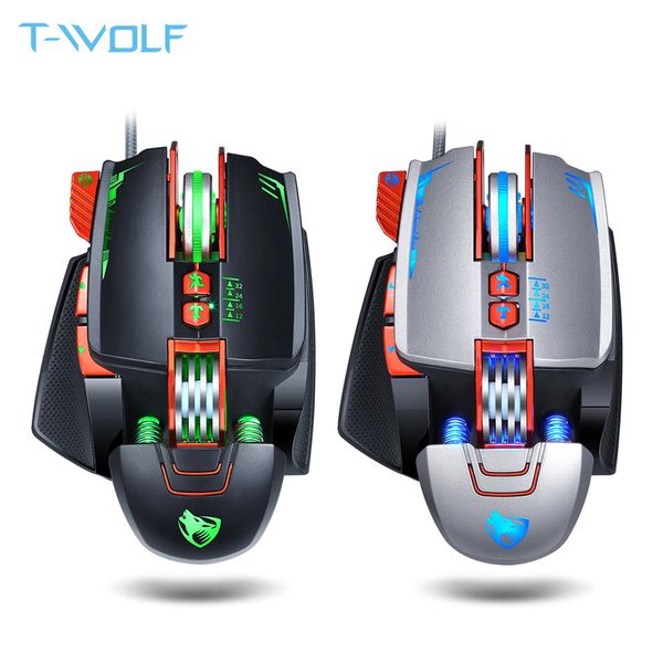 

new v9 usb wired programmable gaming mouse 3200dpi adjustable backlight 8 custom button mechanical gaming mice for pro gamer/lol
