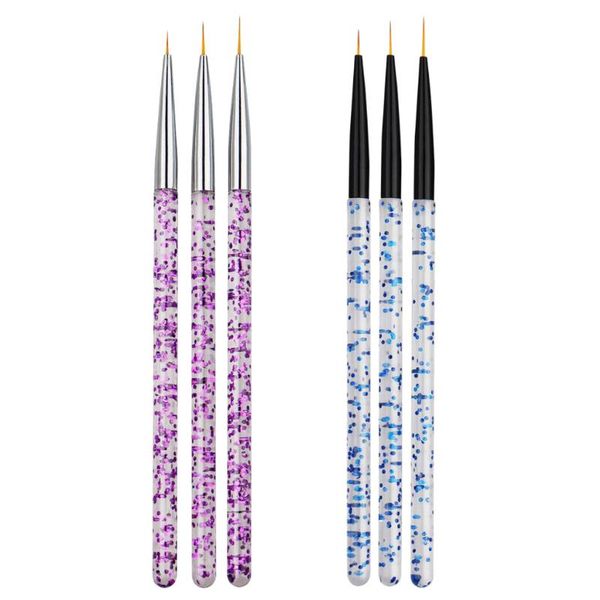 

nail art kits 3 pieces liner brush uv gel drawing painting pen for elongated lines diy manicure tools