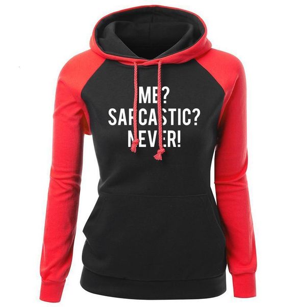 

me  sarcastic  never funny print women's hoodies autumn winter fleece brand sweatshirt raglan hoody streetwear harajuku, Black