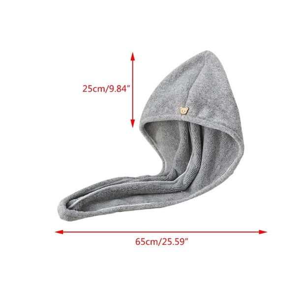 

towel t84f bamboo charcoal fiber hair wrap quick drying cap absorbent bath shower hat