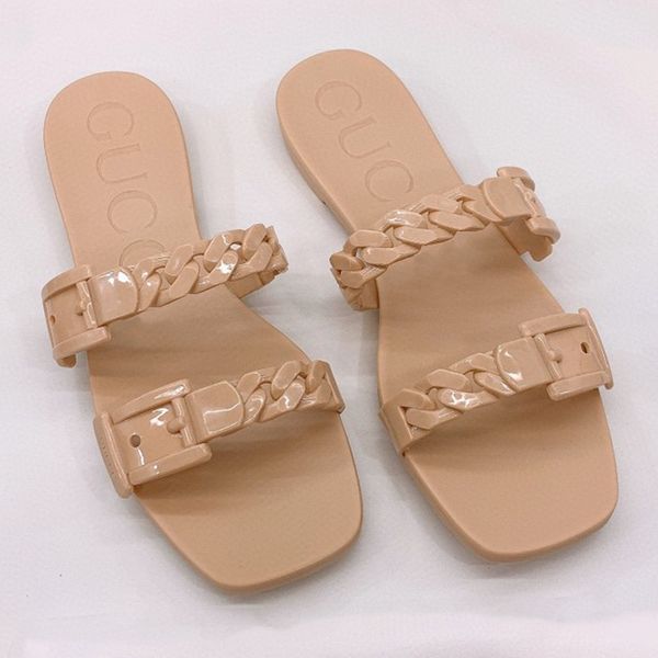 

slippers 2021 new g family chain jelly slippers for women sandalsbhr8 zly, Black
