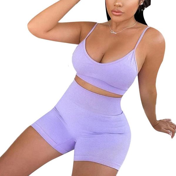

2021 two piece set outfits crop and biker shorts set summer matching sets gym fitness summer clothes for women, Gray