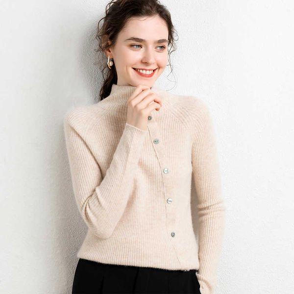 

women's two piece pants autumn and winter women's fashion cashmere sweater slim semi-high collar bottoming dz6y, White