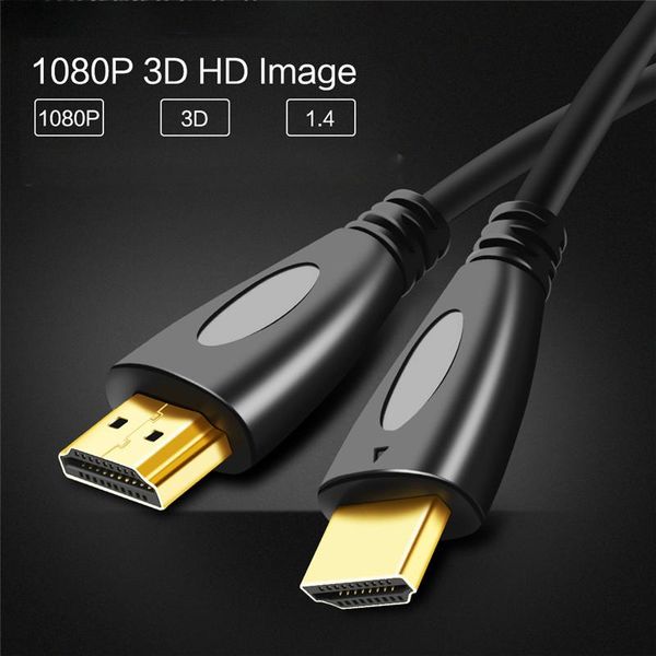 

audio cables & connectors 0.5/1/1.5/2/3/5m -compatible cable video gold plated 1.4 1080p 3d for hdtv splitter switcher ps4 extension cor