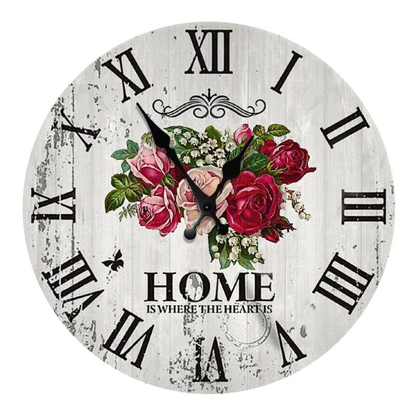 

wall clocks 12 inch clock retro wooden modern design vintage large size watches office cafe living room home decor art