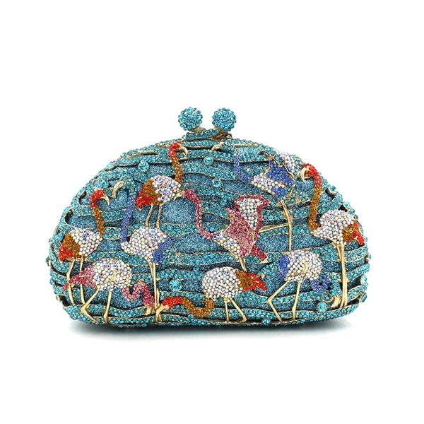 

women crystal diamond evening bags hard case gift box metal minaudiere handbags and purses bridal wedding party clutch bag purse