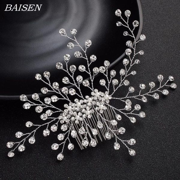 

hair clips & barrettes rhinestone pearl comb bride accessories wedding bridal professional head pieces jewelry, Golden;silver