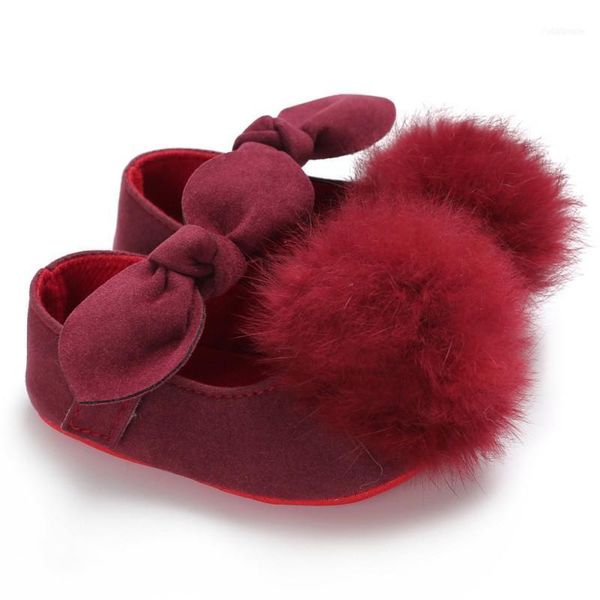 

baby girl shoes toddler butterfly for infant kids hair ball pu anti slip crib walking born 0-18m1