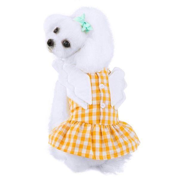 

dog apparel pet dress skirt cotton lattice princess style puppy breathable summer clothing s/m/l/xl/xxl