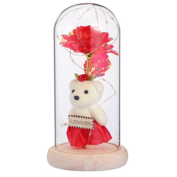 

1pc preserved flower glass dome light artificial plant lamp with glass cover