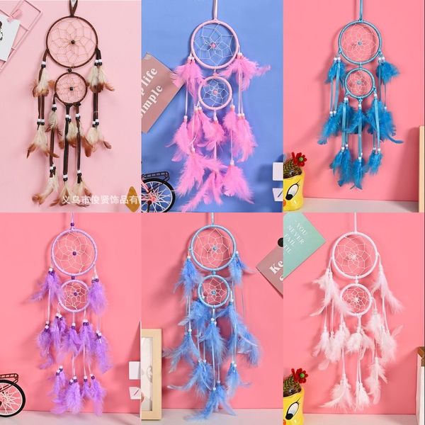 

colorful wool dream catcher wind chime net home furnishing indoor new trend pendant ornament wall hanging feather 10 5xr m2