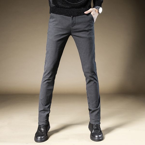 

2021 spring man business casual fine adjustment straight pants three colors c4mc, Black