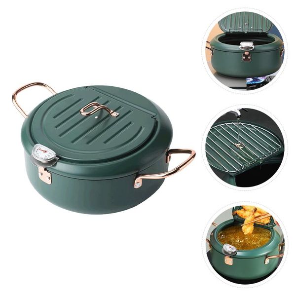 

pans 1 pc household mini non-stick pan induction cooker frying oil (dark green)