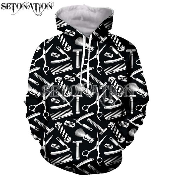 

men's hoodies & sweatshirts 3d all print barber's tool arrive men women fashion zipper/hoodies/sweatshirts/jacket/men/women drop, Black