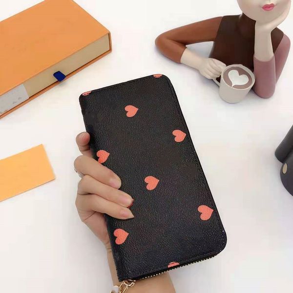 

luxurys women's wallet zipper bag female designer wallet purse fashion card holder pocket long women cluth bag with box, Red;black