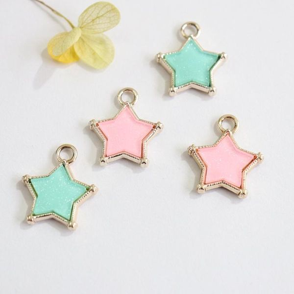 

pendants 20*23mm 30pcs/pack star shape kc gold charms alloy beads jewelry, Black
