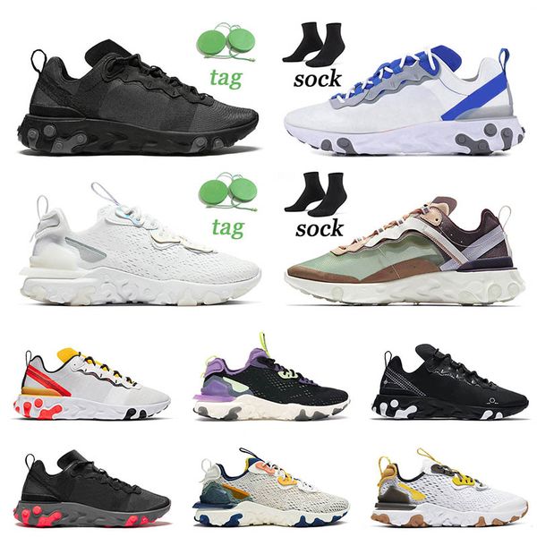 

2021 women men running shoes epic react triple black white royal red green mist tour yellow breathable sport athletic reacts vision 87 sneak