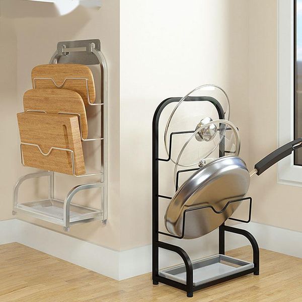 

hooks & rails 1 pcs kitchen accessories pot lid storage rack stainless steel vertical non perforated counterwall hanging dual-purpose pa