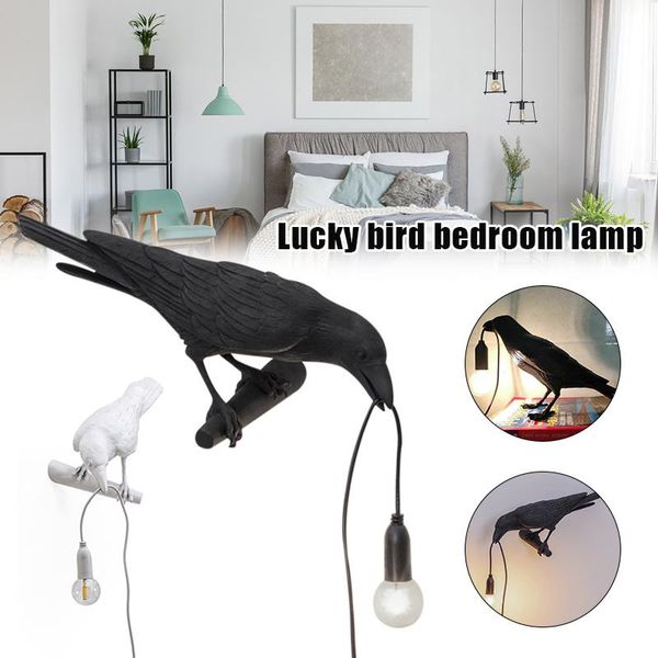 

table lamps birds bedroom resin crow desk lamp bedside light wall sconce hug-deals