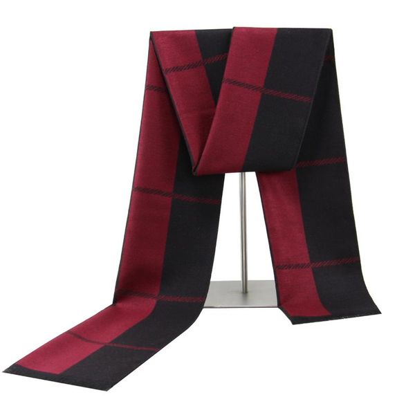 

scarves brand winter men's plaid wool cashmere scarf men, Blue;gray