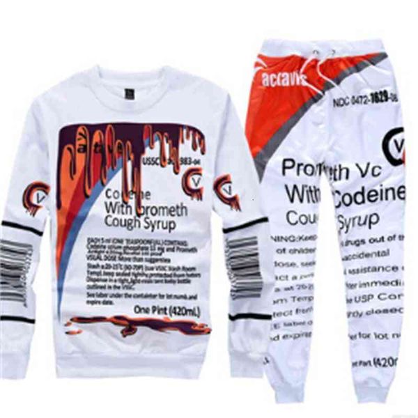 

Men's Tracksuits Mens Fashion 3D Printed Code Hoodies Long Pants 2pcs Clothing Sets MJB9, Gray