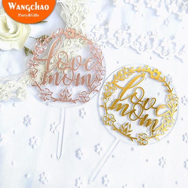 

other festive & party supplies acrylic double layer love mom er pink gold we you mommy cake for mother's day birthday decorations