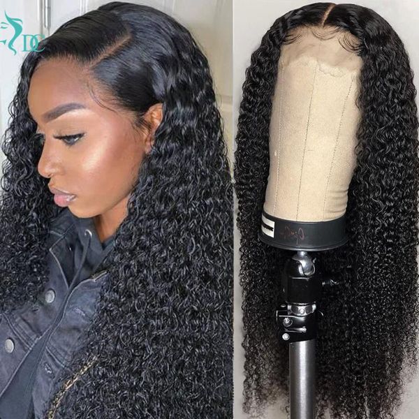 

lace wigs 26inch water wave closure wig bleached knots frontal human hair 180 density deep curly 4x4, Black;brown