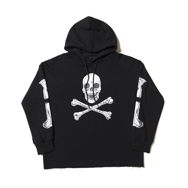 

hoodies autumn and winter 2021 hip hop skull large v figure personalized printed men's women's hoodie, Black