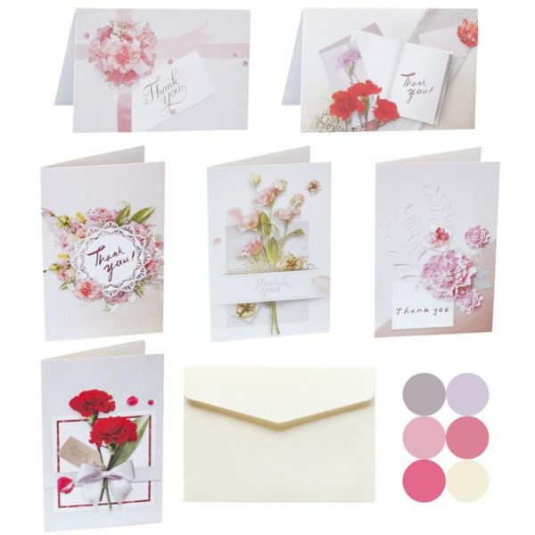 

4 packs floral pattern blessing cards greeting cards creative invitation
