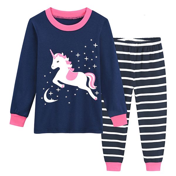 

2021 unicorn children sport suits t-shirt+pants suit sets baby boy girls clothing kids cute pajama clothes set y7he, White