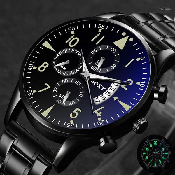 

wristwatches quartz wristwatch luminous soxy men's watches classic calendar mens business steel watch relogio masculino saati hours, Slivery;brown