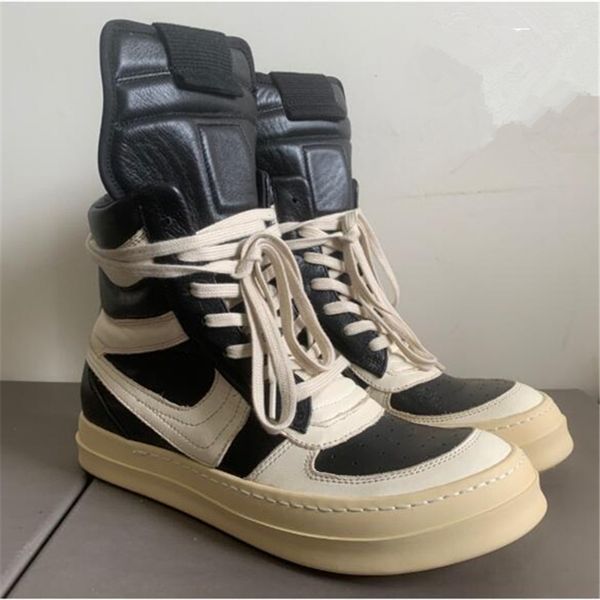

exclusive retro handmade og geo-basket high-boots classical archive men with nail ry zipper boot, Black