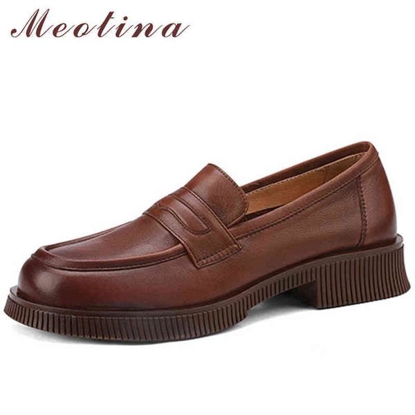 

women's leather slippers thick high heels casual shoes platform and medium black brown 2 9