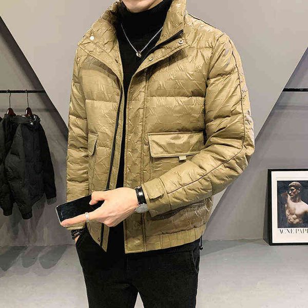 

fashion down jacket men winter warm white duck down coats men youthful vitality winter mens jackets and coats solid clothing y1122, Black;brown
