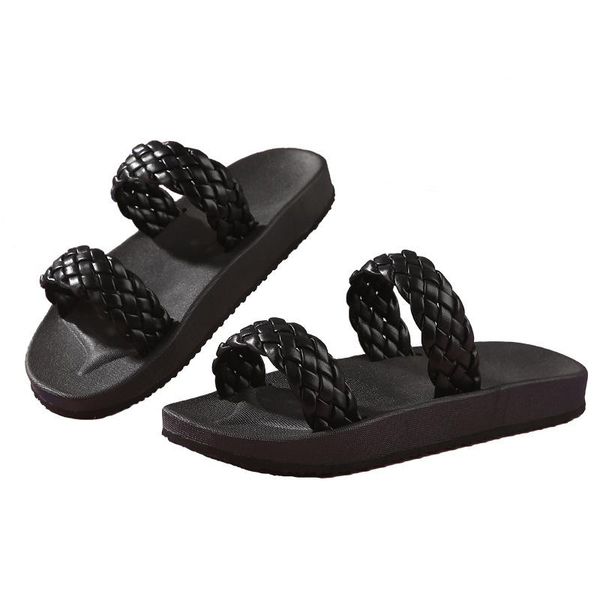 

sandals women summer flat pearl flip flops rome shoes string bead slippers mujer gladiator sandalias sapatos femininos, Black