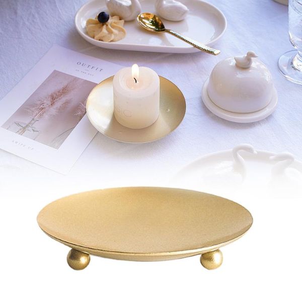

new exquisite golden candle holder tray base wedding holiday decoration suitable for any style of home decoration