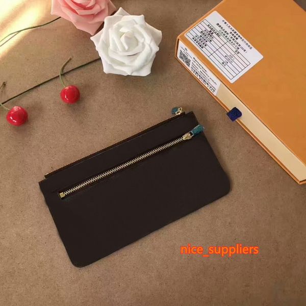 

new famous brand genuine leather coin wallets m60508 men/women single luxury card holders purse bag gc#77 with box, Red;black