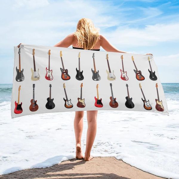 

towel electric guitar music bath bathroom accessories microfiber beach towels quick-dry for adults