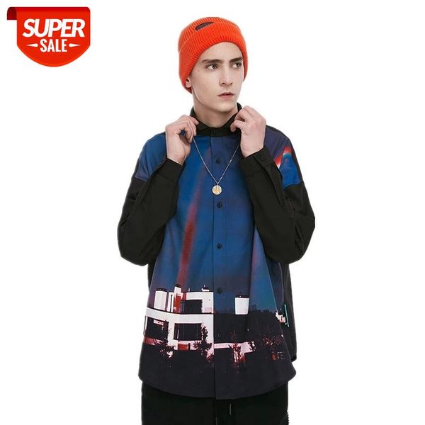 

seveyfan 2021 men's fashion 3d printed shirts loose long sleeve shirts casual cotton for male #fh6j, White;black