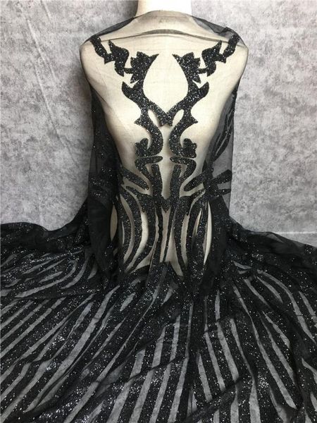 

ribbon est design african lace fabric black silver gold glued glitter french tulle with sequins1, Pink;blue