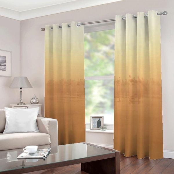 

curtain & drapes misty seaside egret landscape window digital print for living room bedroom blackout drpaes sets 2 panels with hooks