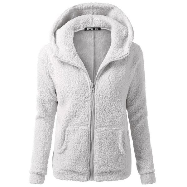 

2021 winter sherpa fleece oversized 5xl hooded sweatshirts warm zipper women winter coat pull femme hiver, Black