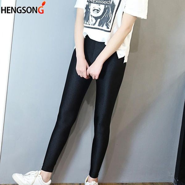 

women's leggings workout casual shiny glossy legging female fiteness leggins plus size s-5xl black solid