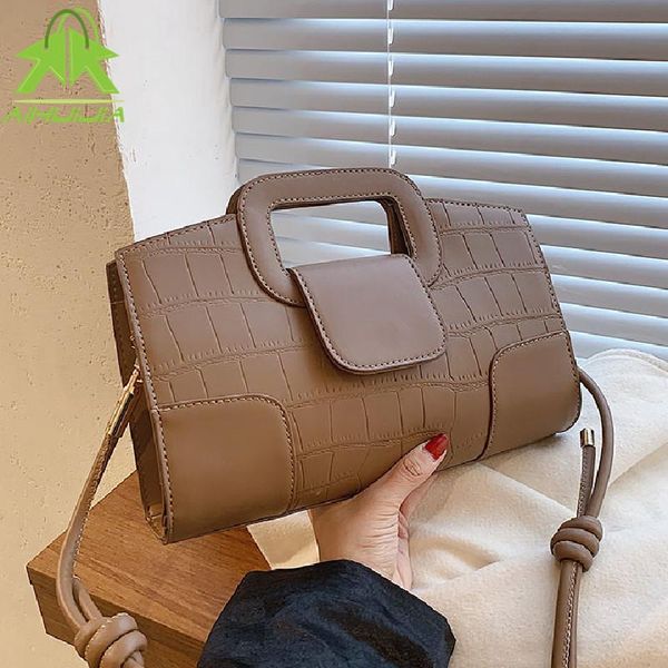 

evening bags stone pattern pu leather handbag women luxury designer shoulder fashionable high capacity messenger bag sac a main femme