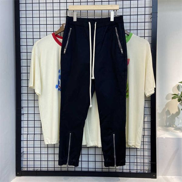 

men's pants ins men's loose pocket fashion ro same casual pants, Black