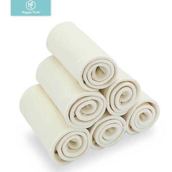 

happy flute 10pieces/lot 3 layers hemp diaper nappies 210312