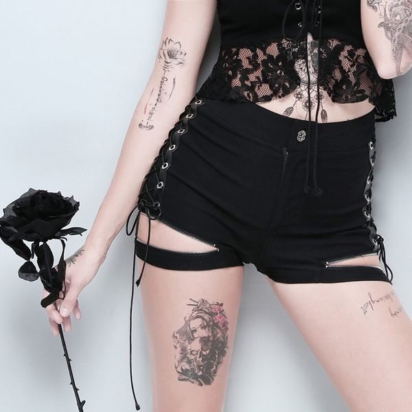 

new high waist bandage denim ripped short jeans mini skinny club dj dance shorts white black 210309