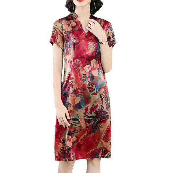 

casual dresses plus size sweet women clothes imitate real silk dress fashion summer print beach elegant costumes, Black;gray