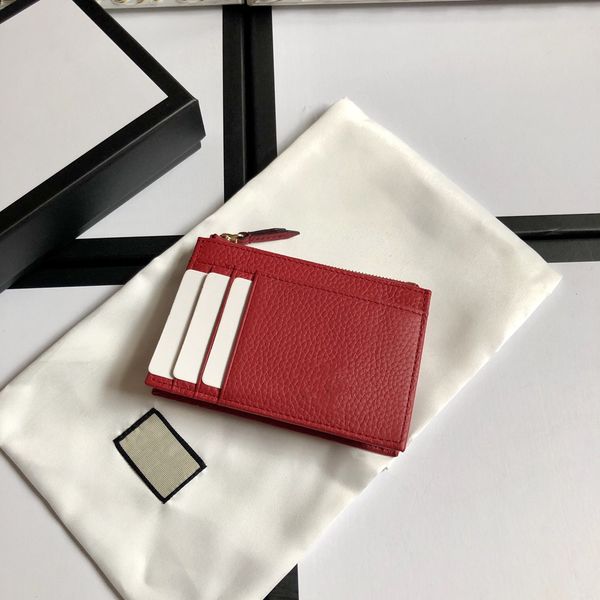 

leather credit card holders women zipper pocket wallet female designers name cards wallets elegant black zero purse pink red, Brown;gray